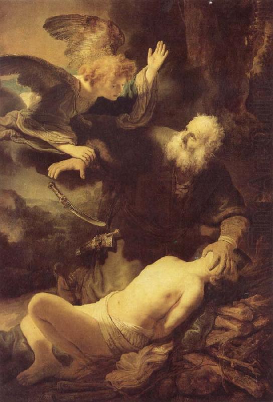 REMBRANDT Harmenszoon van Rijn The Angel Stopping Abraham from Sacrificing Isaac to God china oil painting image